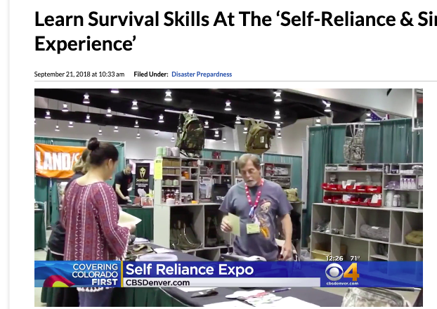 Self Reliance survival expo featured on TV news.