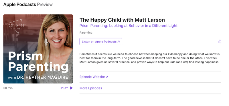 Podcast interview with Matt Larson, Happy Child App.