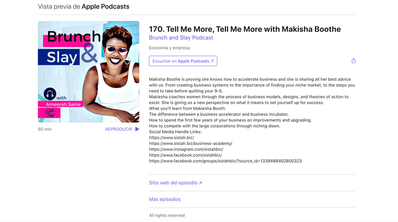Podcast interview with Makisha Boothe, business coach.